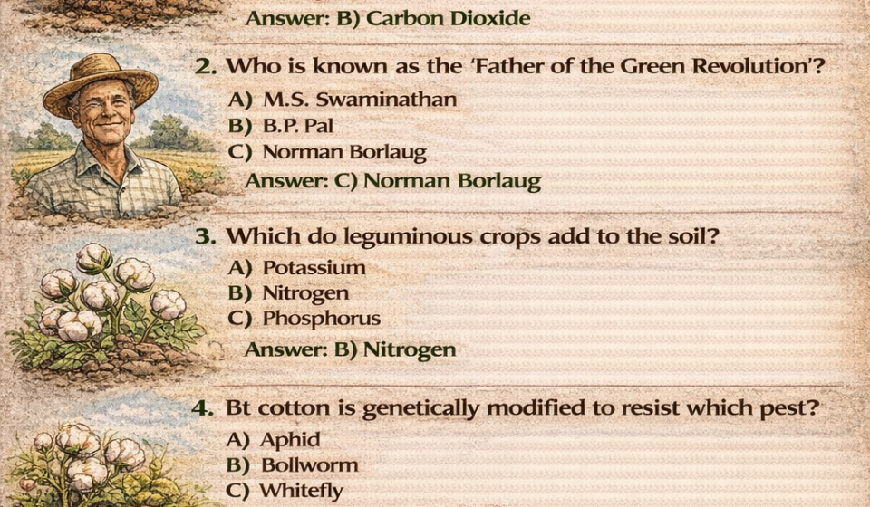 Agriculture competitive exam MCQ