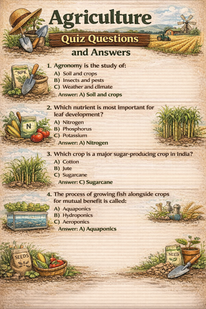 Agriculture Quiz Questions and Answers