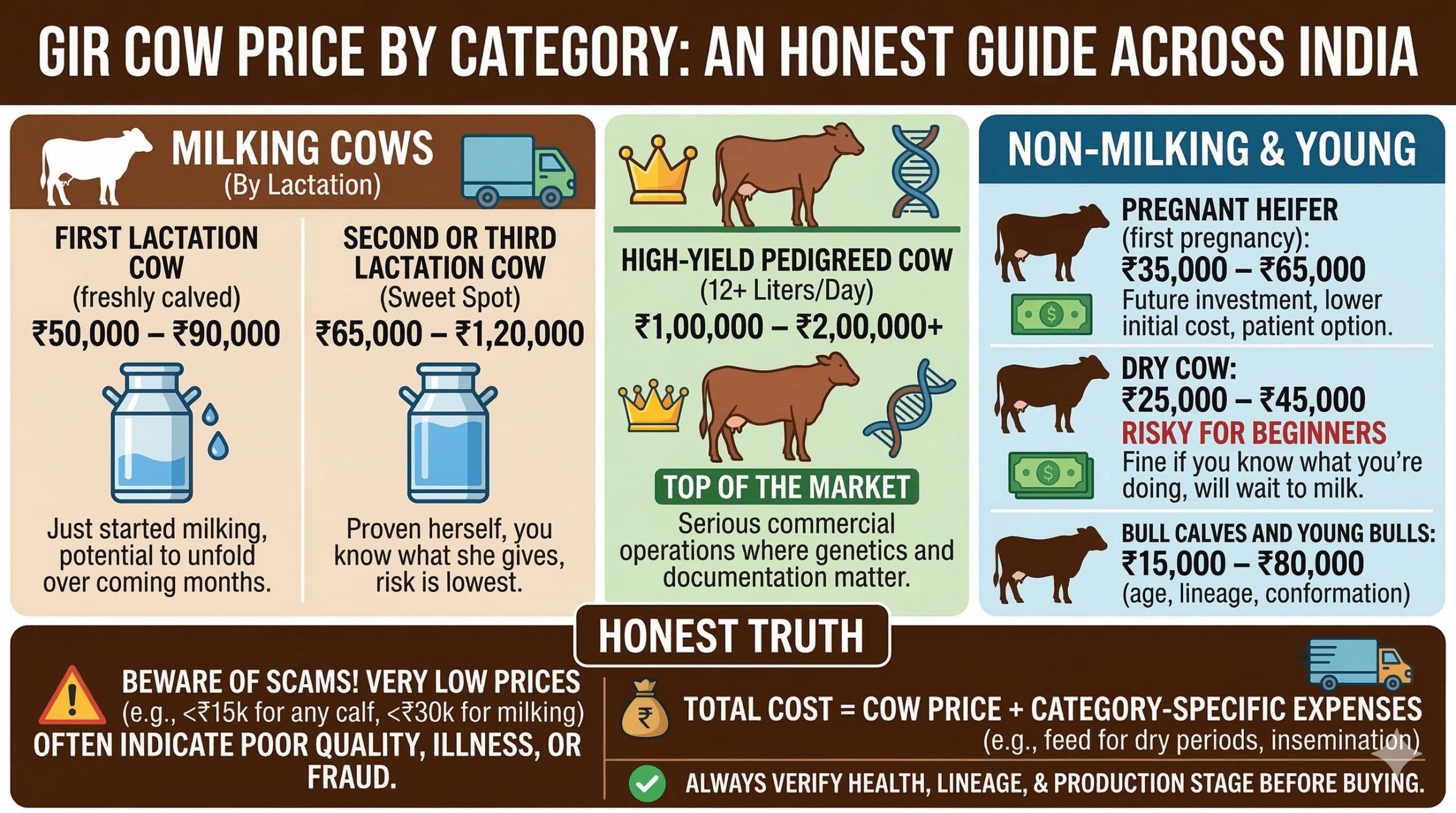Gir Cow Price by Category (Across India)